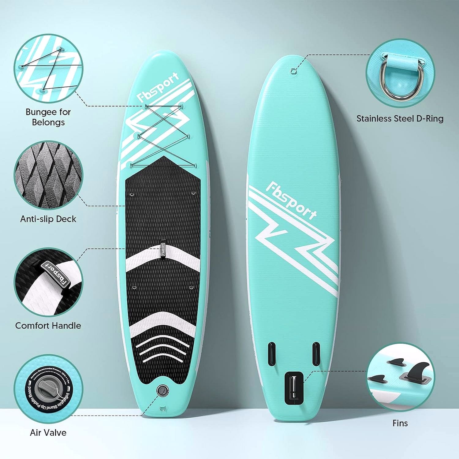 Premium Stand Up Paddle Board, Yoga Board with Durable SUP Accessories & Carry Bag | Wide Stance, Surf Control, Non-Slip Deck, Leash, Paddle and Pump for Youth & Adult