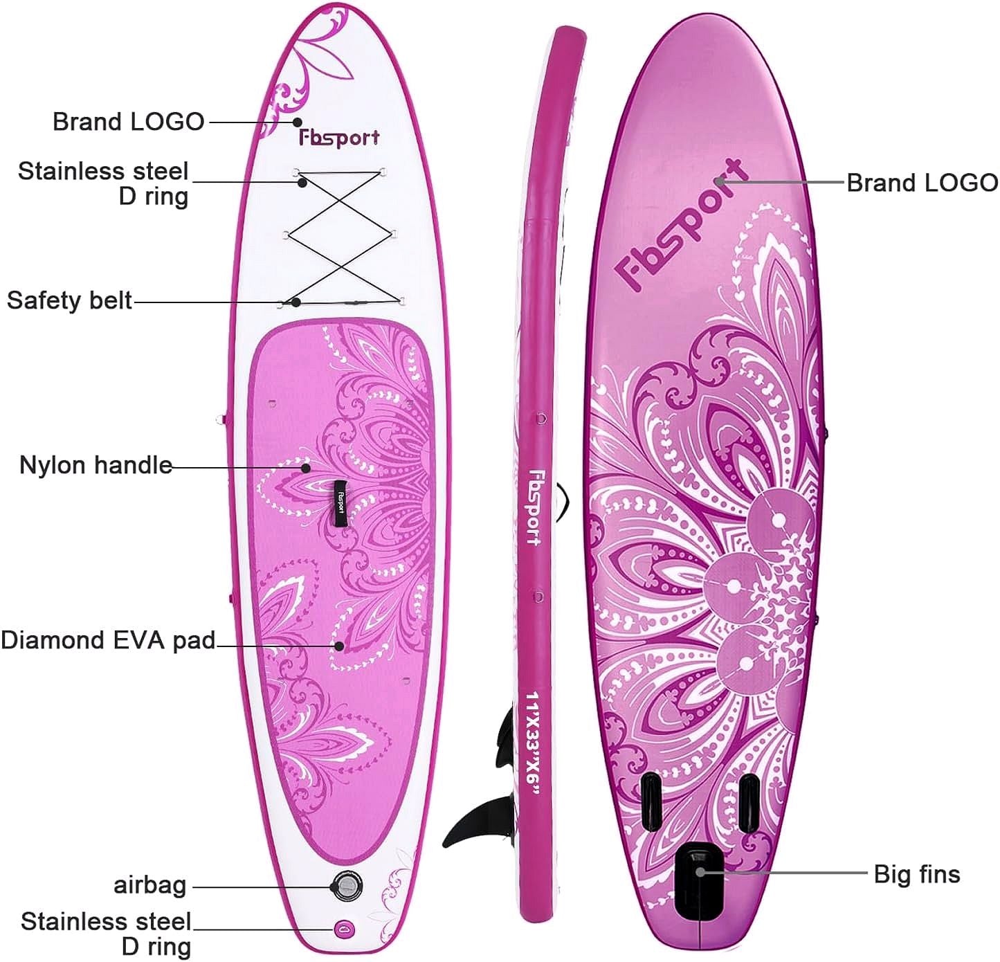 Premium Stand Up Paddle Board, Yoga Board with Durable SUP Accessories & Carry Bag | Wide Stance, Surf Control, Non-Slip Deck, Leash, Paddle and Pump for Youth & Adult