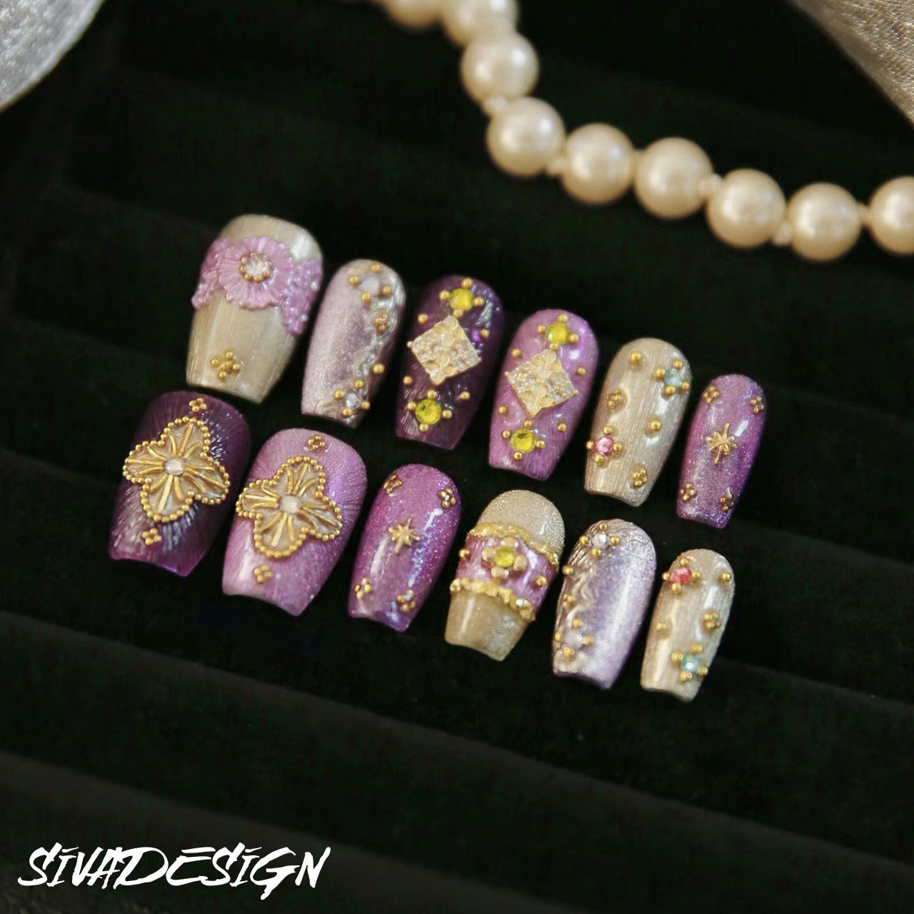 Siva Nail, Purple Majesty, Royal Style, handgemachte Nagelpresse