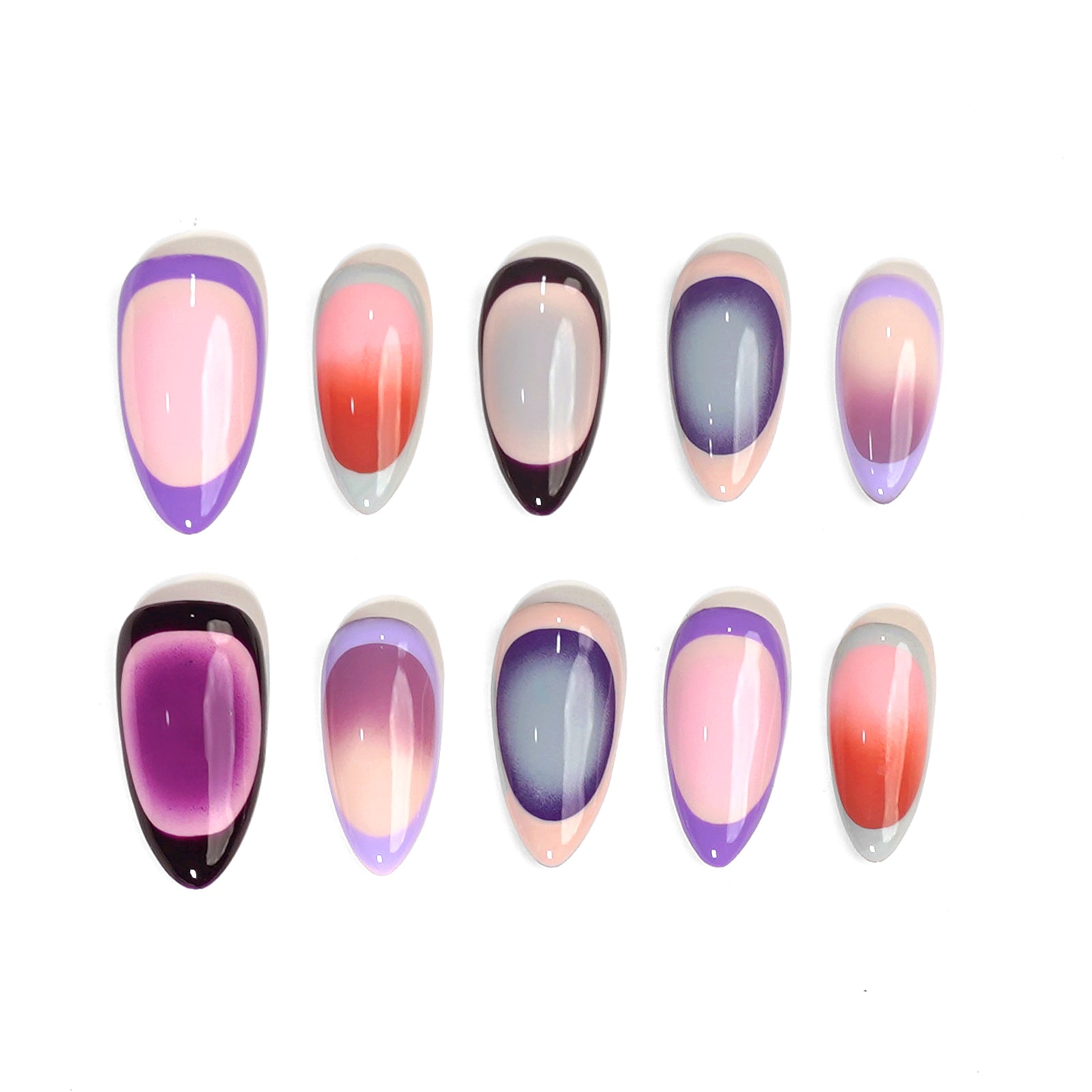 Siva Nail, Summer Dusk, Ombre Handgemachte Nagelpresse