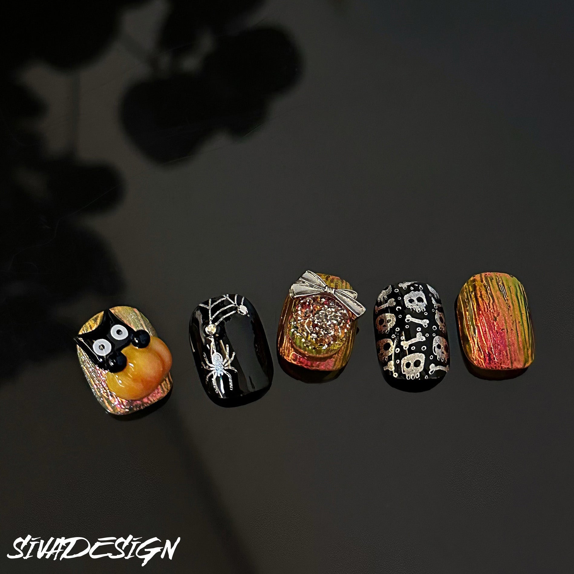 Siva Nail, Halloween, Gruselige handgemachte Nagelpresse