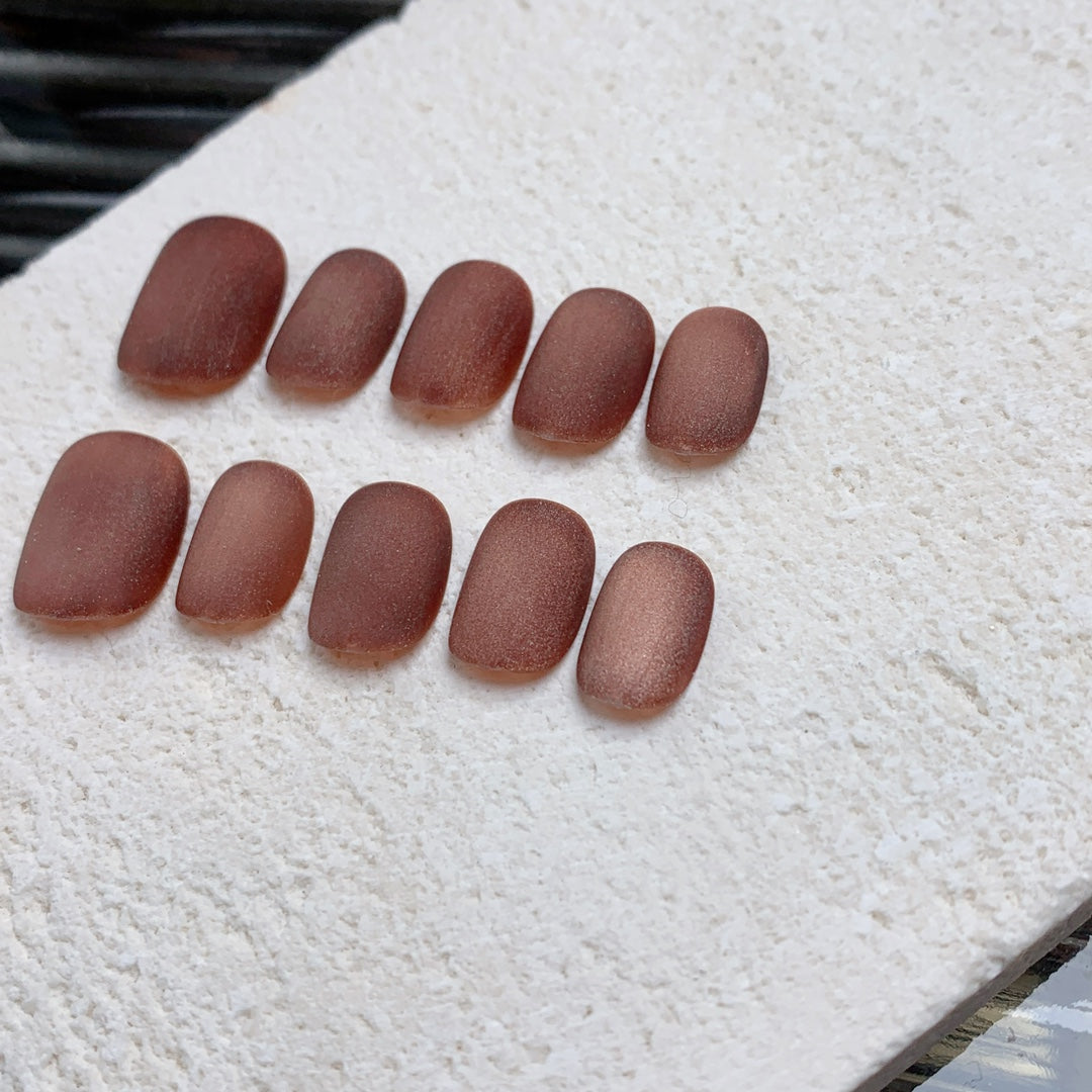 Siva Nail, Samtbronze, Mattes Herbst-Ombre, handgemachte Nagelpresse